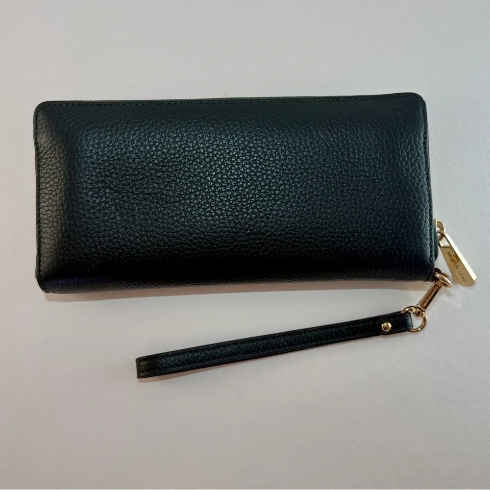 Michael Kors Dark Green Leather Wristlet Wallet - Picture 2 of 7